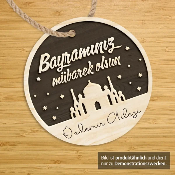 Home 2 Ramadan Holzanhänger für Geschenke - Produktbild